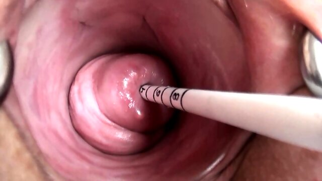 Uterus play with Japanese sounding insertion