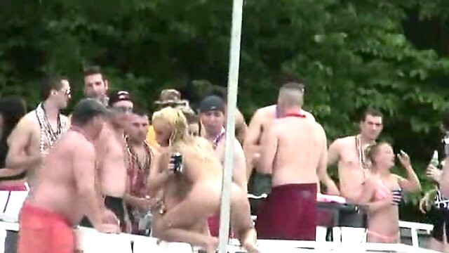 Many Teens dancing nude at public party