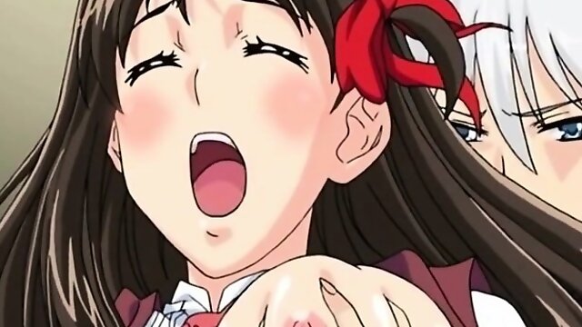 Japanese anime schoolgirl with bigboobs wet pussy poking