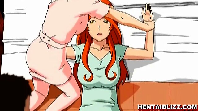 Japanese hentai gets massage in her anal and pussy by doctor