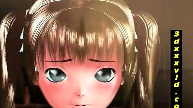 Shy 3D Anime Schoolgirl Show Tits