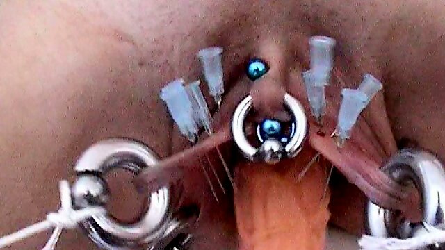 Breast Injection Saline and Needles Torture Lips Labia Pussy