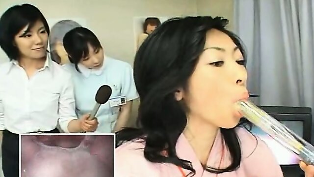 Subtitled Japanese doctor blowjob mouth cam inspection