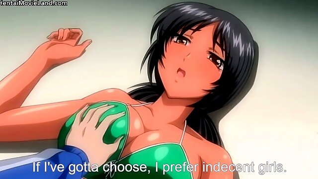 Busty anime teen in sexy swimsuit jizzed part6