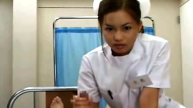 Subtitled POV Japanese nurse handjob clinic education