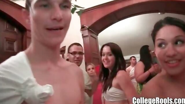 Amateur College Toga Party with Horny Chicks