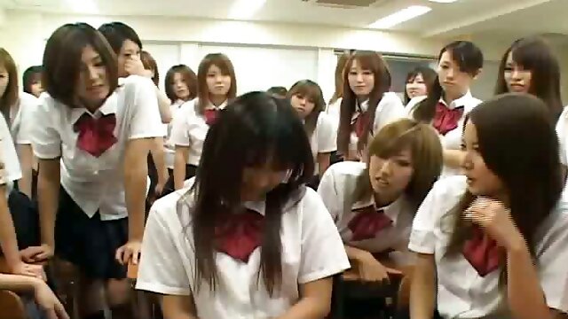 Subtitled ENF Japanese schoolgirl strips nude in class  