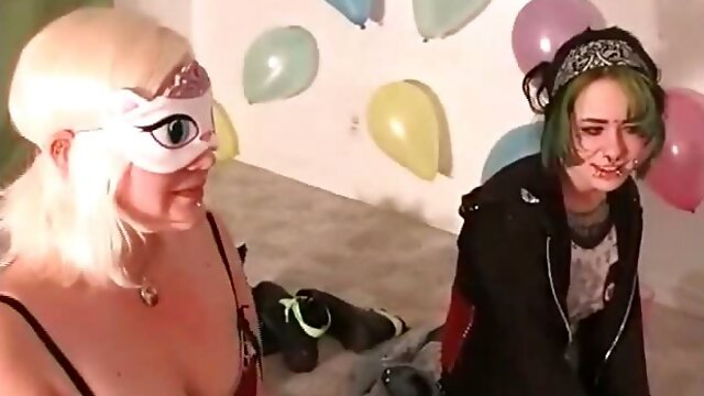 College sluts in masks play truth or dare