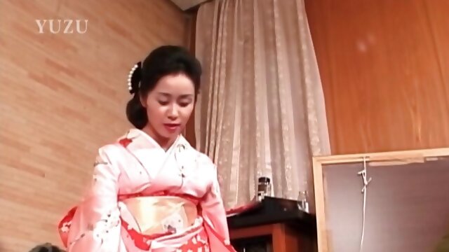 Japanese geisha riding penis on the floor