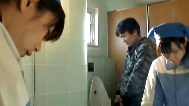 Asian toilet attendant cleans wrong part3