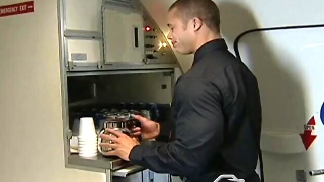 Gay airplane madness with Corbin Michaels, Bobby Williams