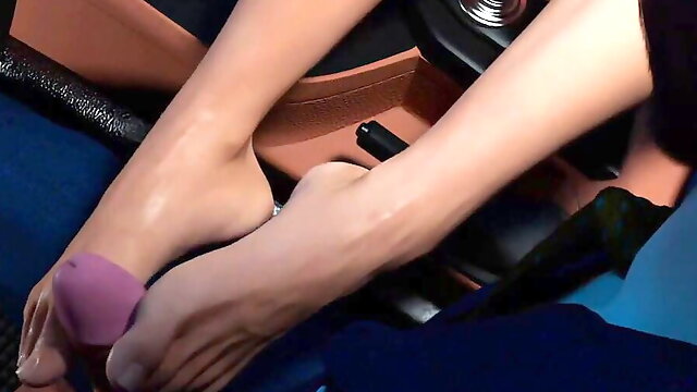 Anna Exciting Affection - Sex Scenes #26 FootJob in Car - 3d game