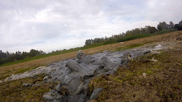 Stinky black mud bath