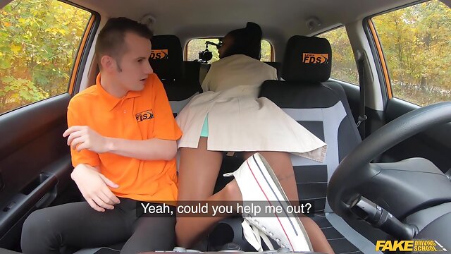 Ebony Learner Gets Stuck In The Seat 1 - Sam Bourne