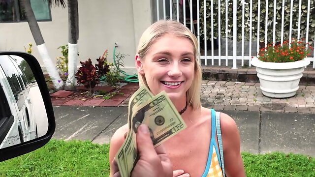 Teen with skinny forms accepts cash to fuck on cam