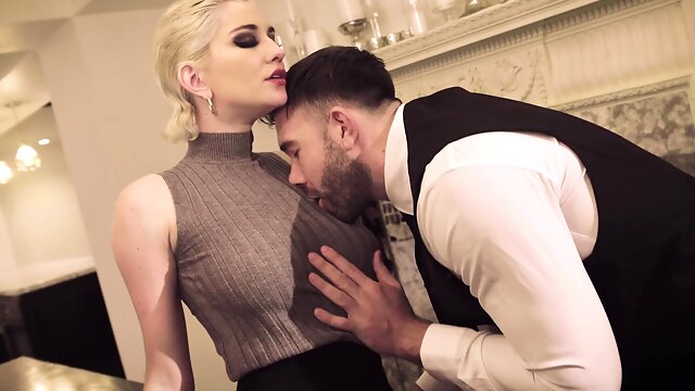 Passionate fucking in the kitchen with stunning blondie Skye Blue