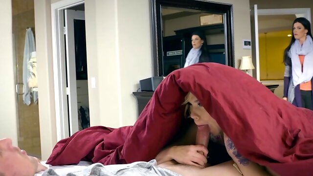 Premium cock sharing extreme with a blonde and a brunette