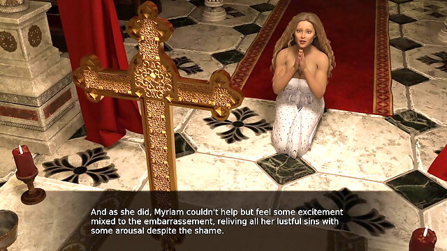 Project Myriam - Hot wife Wash Sins in Church with Priest's Sperm - 3d game