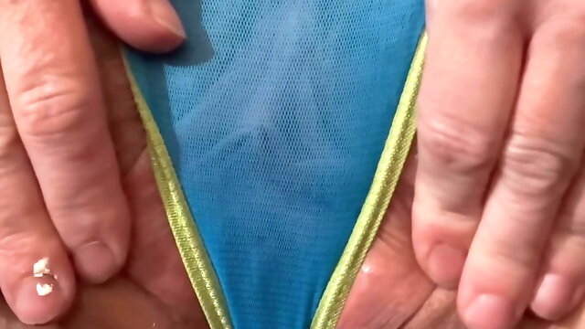 Amazing Pink Hairy Pussy Spreading Under See Through Panties Hot American Milf Close Up Porn
