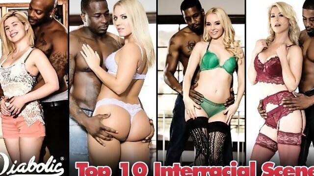 Diabolic - Top 10 Interracial Scenes - Black On White Babes Getting Fucked HARD