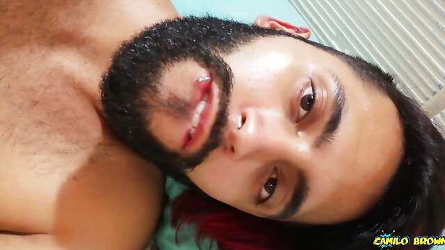 Jerking off my big cock and rubbing my ass till I cum - Camilo Brown