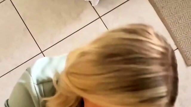 Striking amateur blonde devoting herself to a big black cock