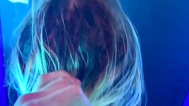 Lovely teen finishing off her boyfriend with a hot handjob