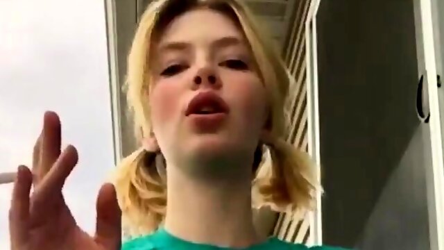 Horny amateur blonde teen rubbing her fiery cunt in public