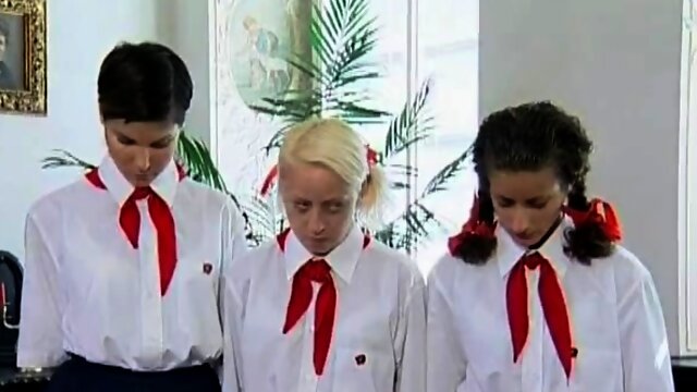 Lovely Russian schoolgirls spanked hard for being naughty