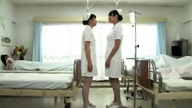 Two lustful Japanese nurses indulge in wild lesbian action