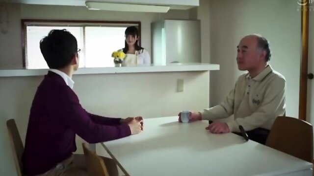 Lustful Asian wife sexually satisfied by a horny old man
