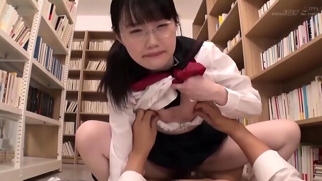 Pigtailed Asian schoolgirl stuffs her pussy with hard meat
