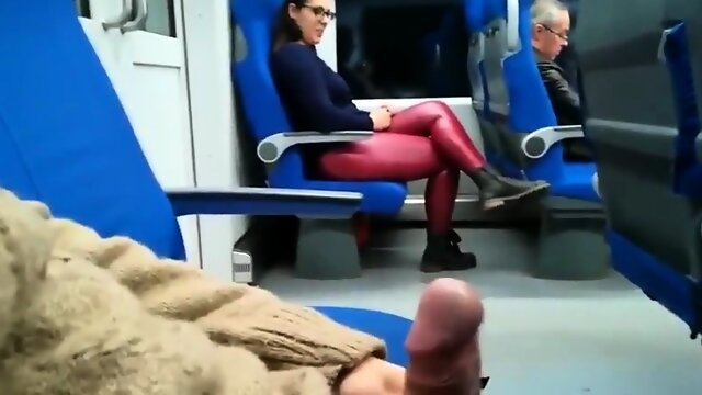 Nerdy brunette gives a sensual POV blowjob in a public place