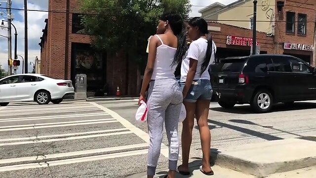 Street voyeur finds two sexy black girls with fabulous asses