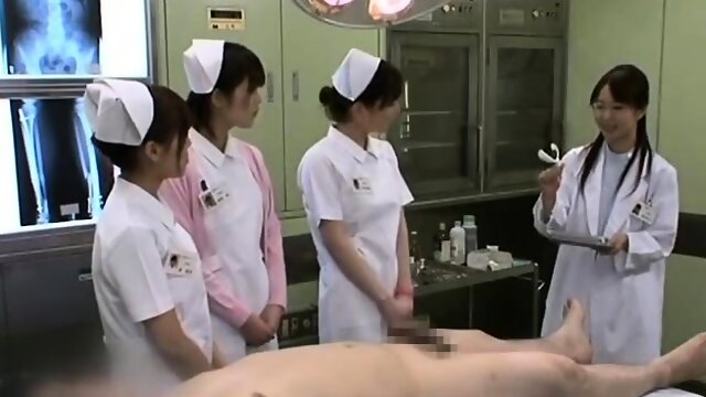 Naughty Japanese nurses satisfy their wild desire for cock