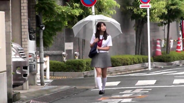 Alluring Japanese babe gets treated like a slut in public