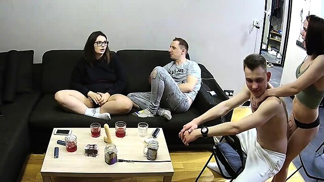 Amazingly hot teen group sex on cam