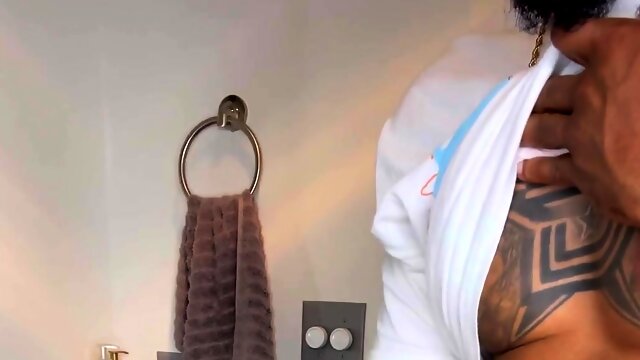 Horny baker gay masturbating big cock