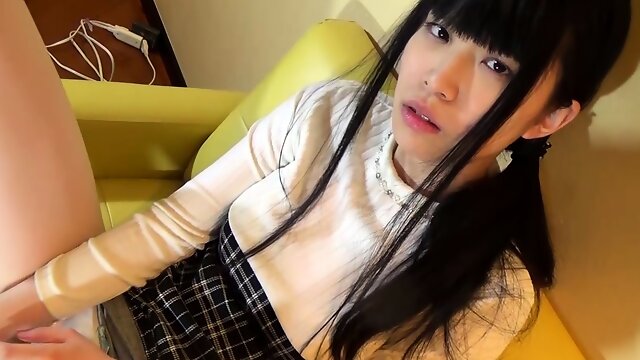 Asian girlfriend fingering her snatch pov