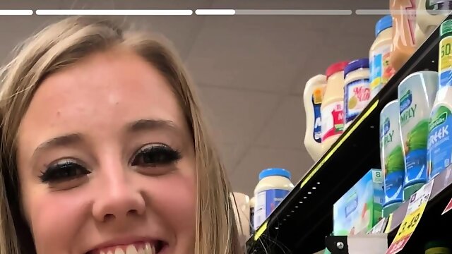 Petite Haley Reed Flashes Tits in Grocery Store And Fucks U