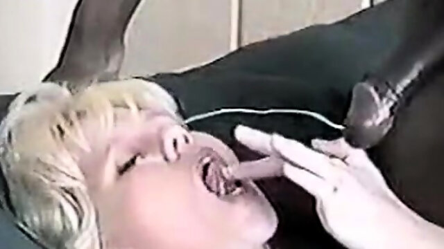 Blonde girl gets a mouthful