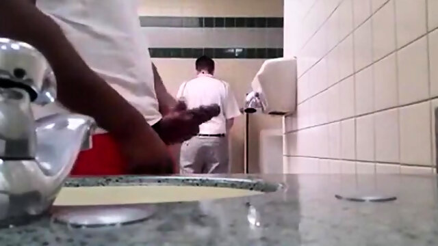 Str8 bbc play in public toilet