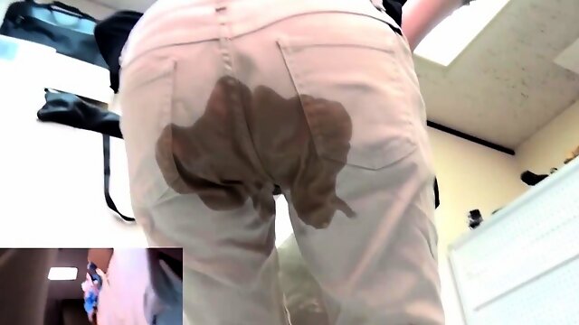 Asian teen pissing pants