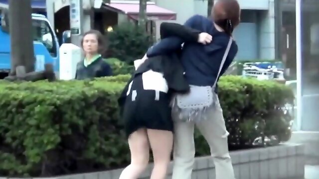 Asian teen public pees