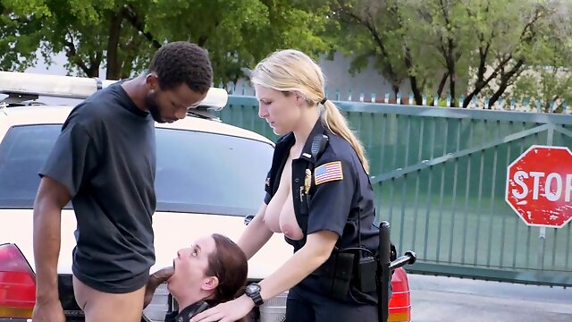 Police share a black cock in Miami street