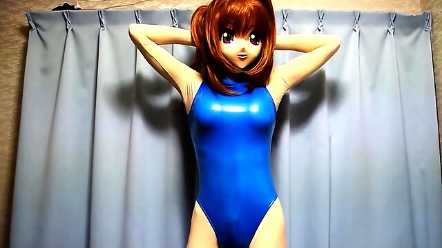 Kigurumi with rubber that is orange bikini