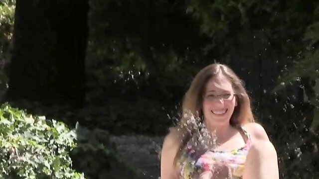 Masturbating milf in glasses