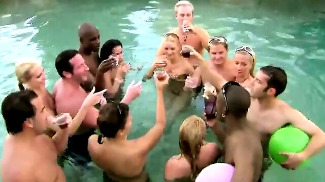 Everyone is naked in the pool party in this XXX reality show