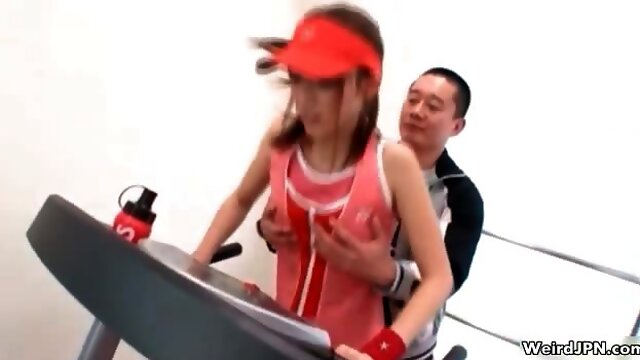 Japanese sport video with a cute girl