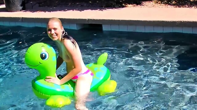 DavidNudes - Amanda Naked Pool Fun